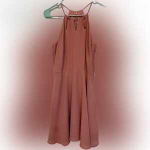 Express Coral color Thin Straps at Neck - Mid thigh Dress Size 6 Racer Back EUC